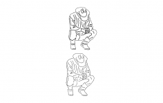 Rodeo Kovboyu 4 dxf Dosyası