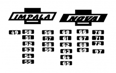 Chevy Impala ve Nova Logosu DXF Dosyası