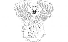 V-tipi motor DXF dosyası