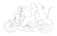 Motosiklette İki Kişi dxf Dosyası