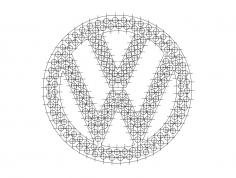 VW logosu DXF dosyası