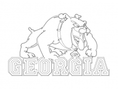 Georgia Bulldogs Logosu DXF Dosyası