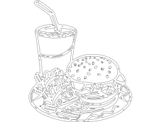Hamburger Çizgi Film dxf Dosyası
