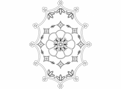 Çiçek Desenli 2 dxf Dosyası