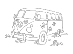 Çiçek Gücü VW karavan dxf Dosyası