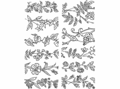 Çiçek Desenleri dxf Dosyası