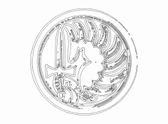 Yabancı Lejyonu rozeti 1 dxf Dosyası