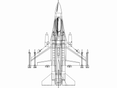 F16 Üstten Görünüm DXF Dosyası