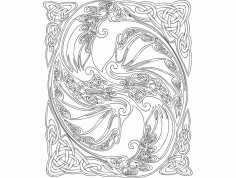 Ejderha tasarımı dxf dosyası