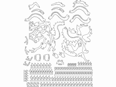 Ejderha 3D Puzzle dxf Dosyası