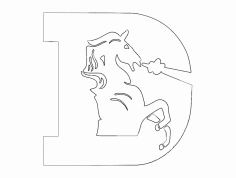 Denver Broncos DXF Dosyası