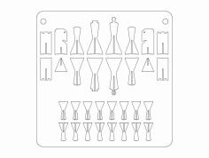 (satranç) schach dxf Dosyası