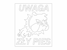 Dikkat Kötü Köpek Freze 2.5 mm dxf Dosyası