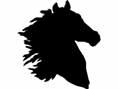 At kafası silüeti dxf dosyası