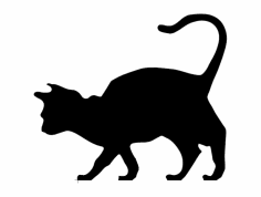 Siyah Kedi Silüeti dxf Dosyası