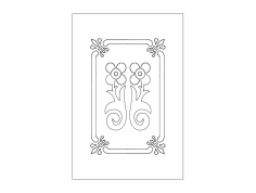Kapı Tasarımı Çiçek Desenli dxf Dosyası