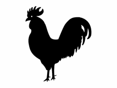 Horoz Silüeti Vektör dxf Dosyası