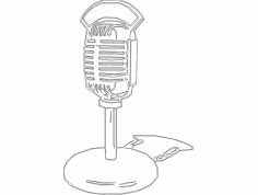 Eski Moda Radyo Mikrofonu Hg Byt dxf Dosyası