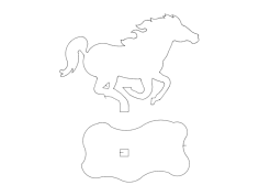 Mustang 3D At dxf Dosyası