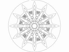 Mandala 7 dxf Dosyası