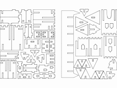 Castillo 3D Puzzle DXF Dosyası