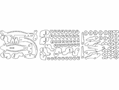 Timsah 3D Puzzle dxf Dosyası