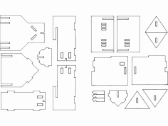 Villa Country 3D Puzzle DXF Dosyası