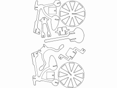 3D Bisiklet Puzzle dxf Dosyası