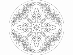 Bir Çiçek DXF Dosyası