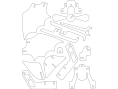 Uçak 4 mm Yuvalı dxf Dosyası