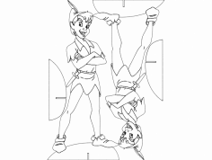 Peter Pan Aplike DXF Dosyası