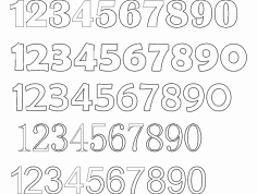 12345 Rakam Fontları dxf Dosyası