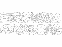 Akrep 3D Puzzle dxf Dosyası