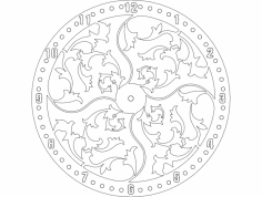 Saat çiçek deseni dxf dosyası