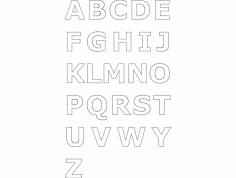 Alfabe max7 dxf Dosyası