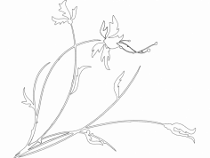 Çiçekli Bitki DXF Dosyası