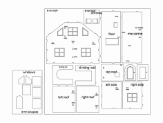 Küçük Oyuncak Bebek Evi dxf Dosyası