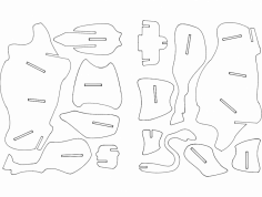 Boğa 3D Puzzle dxf Dosyası