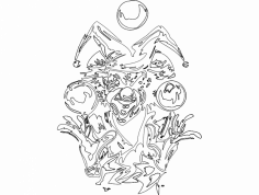 Palyaço 019 Maske dxf Dosyası