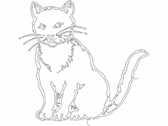 Gato (Kedi) dxf Dosyası