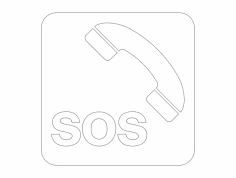 Otoyolda SOS işareti ve telefon kulübesi dxf dosyası