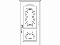 Ahşap Oyma Kapı Tek dxf Dosyası