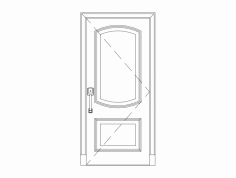 Ahşap Tek Kapı dxf Dosyası