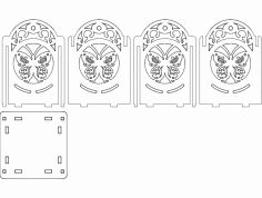 Kelebek lamba 100x100x130 4mm dxf Dosyası