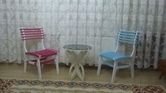 Masif Ahşap Geçme Sandalye DXF Dosyası