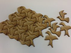 Kuşlar Duvar Dekorasyonu Puzzle dxf Dosyası