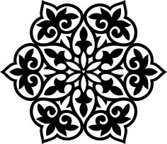 Çiçekli Geometrik Desen Ücretsiz Vektör