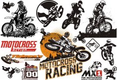 Motokros Vektör Seti Ücretsiz Vektör