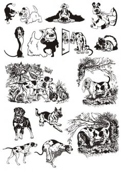 Köpek Etiketleri Vektör Ücretsiz Vektör