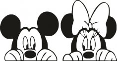 Mickey ve Minnie Fare silüeti vektörü Ücretsiz Vektör